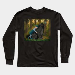 Friendship of a girl and Newfoundland dog Long Sleeve T-Shirt